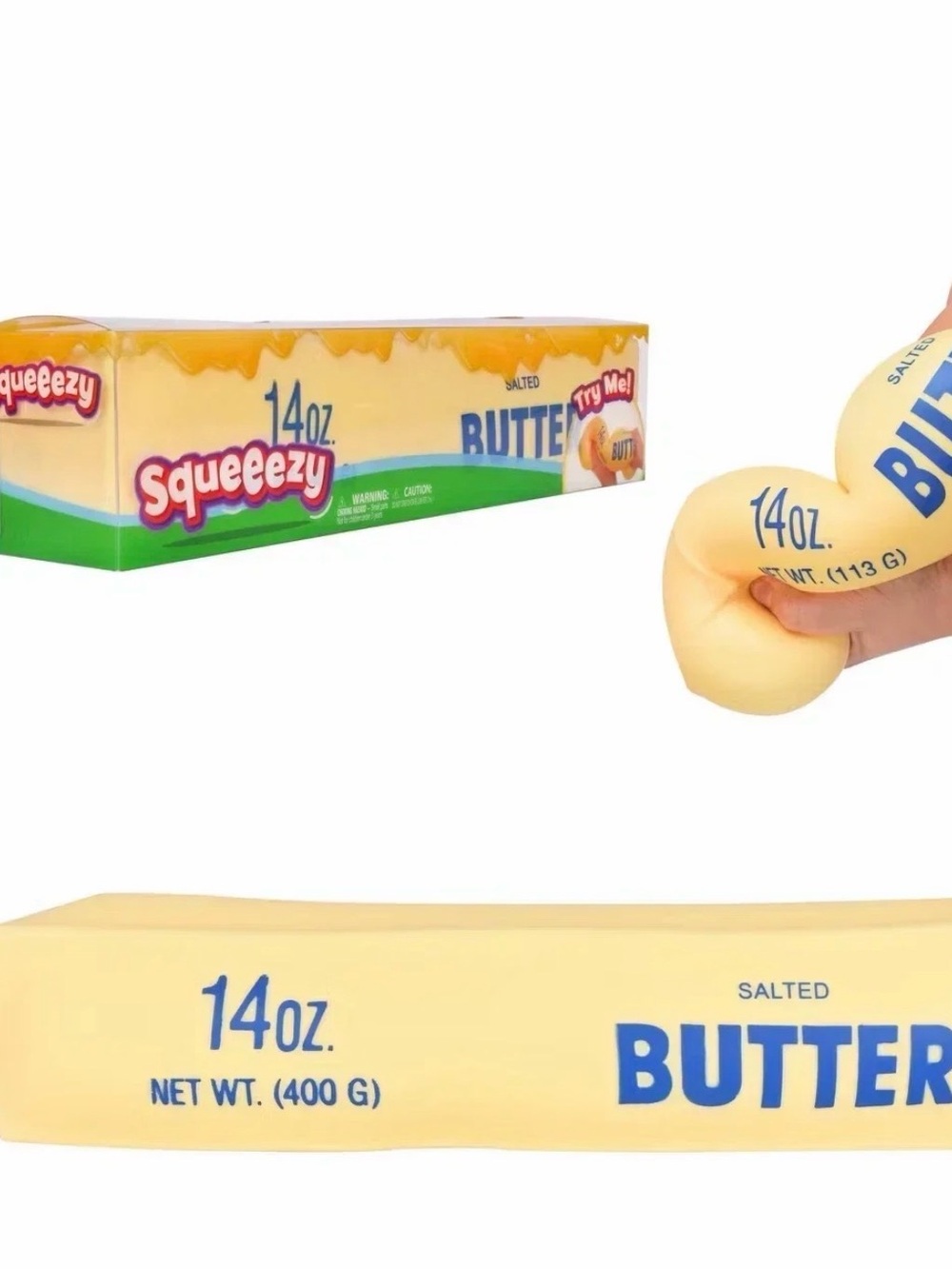 Sunny Days 14oz Butter Stick Squishy Toy - Yellow